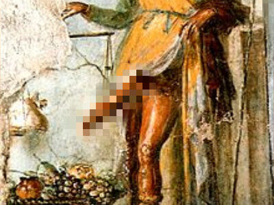 priapus with blurred private parts